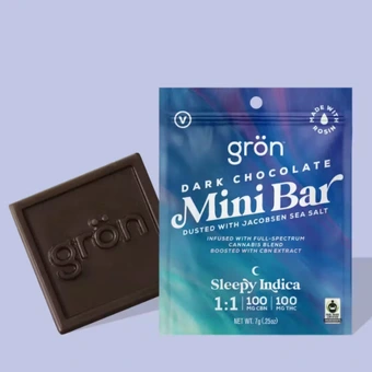 Dark Chocolate (Sleepy Indica) Gron | Mini Bar (100mg THC: 100mg CBN)