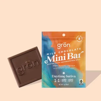 Milk Chocolate (Daytime Sativa) Gron | Mini Bar (100mg THC: 100mg CBG)