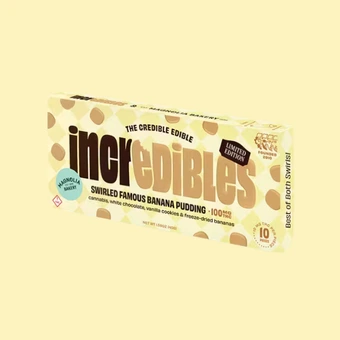 Swirled Famous Banana Pudding (H) Incredibles | Candy Bar (100mg)