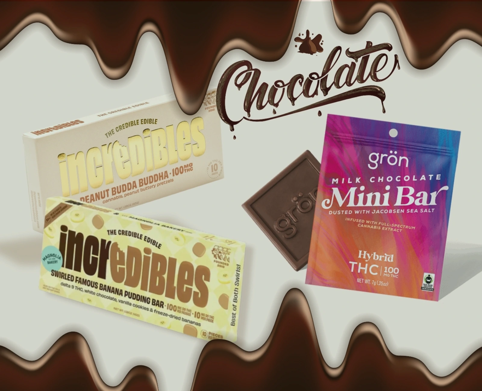Image showing few of the best THC chocolate bar from Windy Hill Wellness